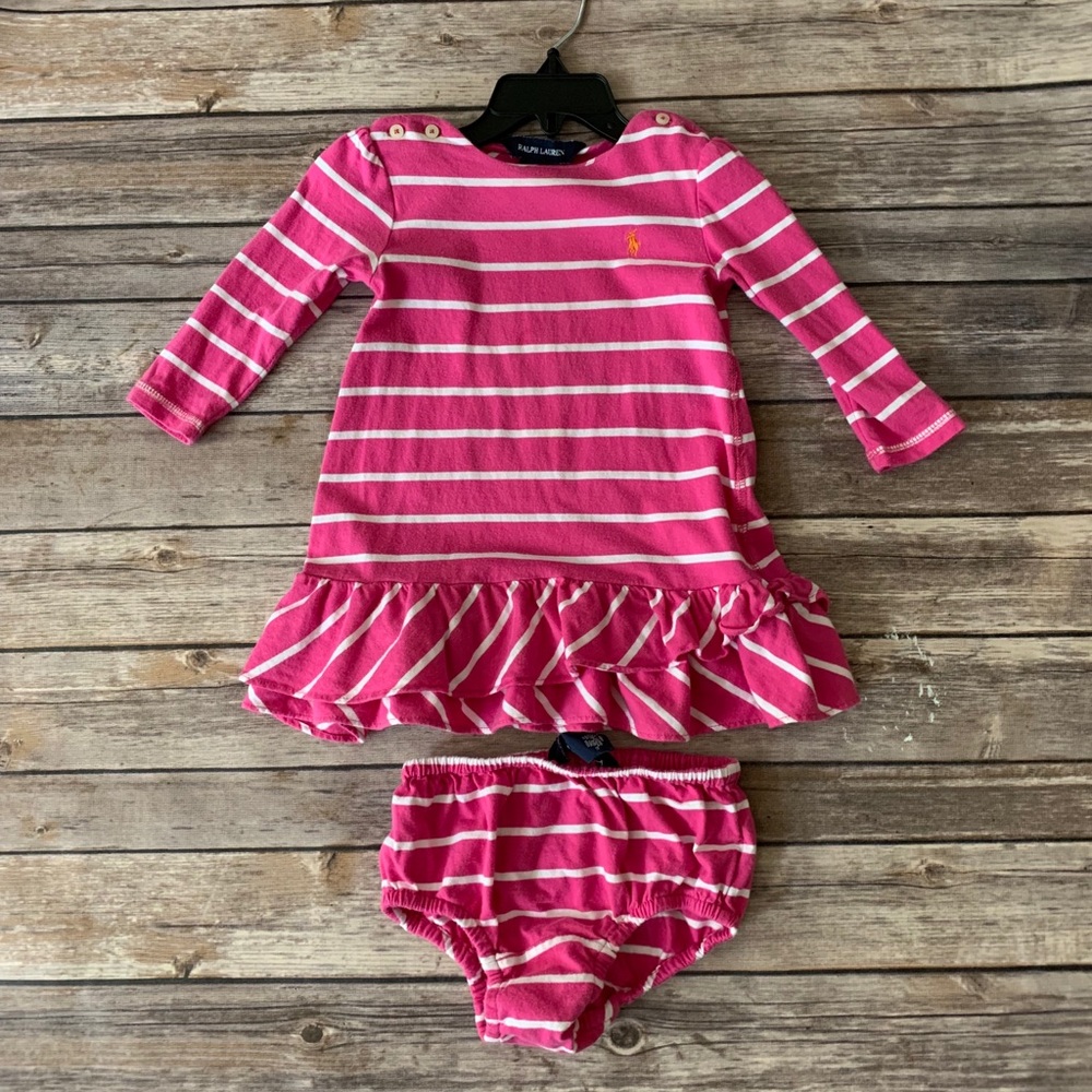 RL pink and white striped dress